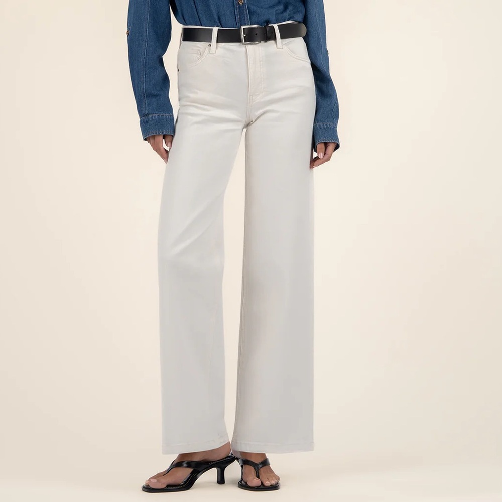 Kut from the Kloth Jean High-Rise Flare Jeans, in Ecru, size 14, NWT